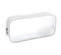 SUN-STAR, Bolsa multiusos de PVC, SKELT para estuche, bolsa de cosméticos, diseño transparente, resistente al agua, 7.5 x 3.6 x 1.6 pulgadas, color blanco