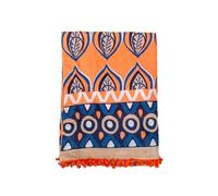 SUN & SURF Pareo con Rizo Estampado Pluma Tendencia Moda 90X170CM Doble Textura - Toalla Resistente Playa Sol y Piscina