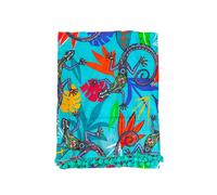 SUN&SURF Pareo estampado con rizo. Verde Agua Variante única