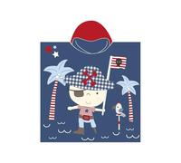 SUN & SURF Poncho Infantil Pirata con Capucha y Sin Mangas - Diseño Colorido y Alegre, 100% Microfibra, Ideal para Playa y Piscina, Secado Rápido y Gran Confort