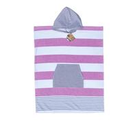 SUN & SURF Poncho Surf Adulto con Rizo y Bolsillo Frontal 90x220 cm Gris + Fucsia 100% Algodón Máxima Comodidad