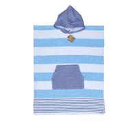 SUN & SURF Poncho Surf Adulto con Rizo y Bolsillo Frontal 90x220 cm Marino + Turquesa 100% Algodón Máxima Comodidad