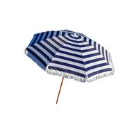 SUN & SURF Sombrilla de Playa 200 cm con Flecos, Mástil Reclinable Efecto Madera, Protección Solar UPF 50+, Bolsa a Juego Incluida, Resistente al Viento