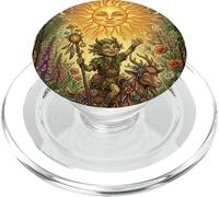 Sun Tarot Card Fantasy Imp and Goat PopSockets PopGrip para MagSafe
