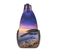 Sun The Beach with Pebbles Soccer Sport Crossbody Bag Men's Chest Cross Body Bag, Ligero, para Senderismo y Viajes