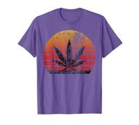 Sun Vintage Marihuana Weed Cannabis Leaf Retro Doobies Cool Camiseta