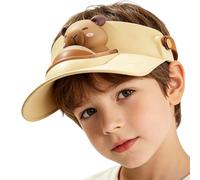 Sun Visor Hat, Wide Brim UV, Cooling Fan Cap, Outdoor Accessory, Comfortable Summer Fixture, Lightweight Travel Gear, Easy Wear Tool, for Kids Boys Girls Children Beach Sports Picnic 16.1x15.6x8.5cm