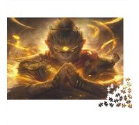 Sun Wukong 1000 Piezas Puzzle Adultos Mitos Chinos Decoración del Hogar De Primera Calidad Y Rompecabezas Art Collection Puzzle Fantasy Multicolor Obra De Arte 1000pcs (75x50cm)