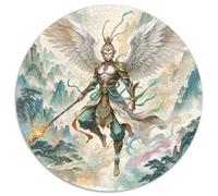 Sun Wukong 1000 Piezas, Puzzle Adultos para Aliviar El Estrés, Mythology Rompecabezas Redondo, Juguetes contra El Estrés, (67.5x67.5cm)