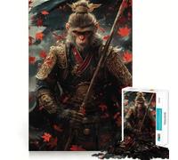 Sun Wukong - El Rey Mono Guerrero Rompecabezas de 1000 Piezas para Adolescentes Juguete de lógica y Habilidad Relájate Corte preciso Regalo clásico 38x52cm