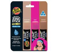 Sun Zapper Beauty Pack - Light Skin Tone, Dark Skin Tone, Pink (3 Pack) - SPF 50+ Zinc Oxide Sunscreen Sticks