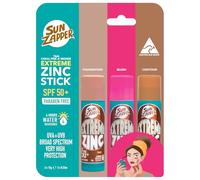 Sun Zapper Extreme Zinc Sunscreen Stick Beauty Pack - SPF 50+ Sunblock en bronceado y rosa - Fabricado en Australia