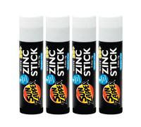 Sun Zapper Zinc xide Sunspreen Stick SPF 50+ White - 4 paquetes (0.42 oz cada uno) - Bloque solar mineral resistente al agua - Hecho en Australia