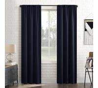 Sun Zero Bergen - Panel de Cortina 100% Opaca con Bolsillo para cortinero, Calidad de Teatro, 40 x 63 Pulgadas, Color Azul Marino