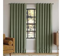 Sun Zero Greyson Faux Dupioni Silk Thermal Extreme Total Blackout Back Tab Panel de Cortina, 50 x 95 Pulgadas, Verde Musgo