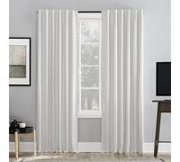 Sun Zero Greyson - Panel de Cortina de Seda sintética Dupioni con pestañas traseras, 127 x 213 cm, Color Blanco Perla