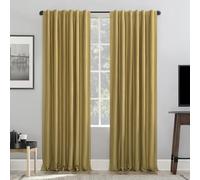 Sun Zero Greyson - Panel de Cortina de Seda sintética Dupioni con pestañas traseras, 127 x 213 cm, Color Dorado