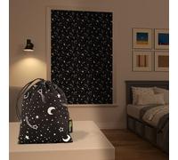 Sun Zero Lights out Starry Night - Cortina portátil de Viaje 100% Opaca con Ventosa, 127 x 198 cm, Estrellas