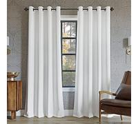 Sun Zero Nordic - Paquete de 2 Paneles de Cortinas Opacas con Ojales, de Grado Teatro, 52 x 84 Pulgadas, Color Blanco