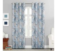Sun Zero Reardon Global Medallion Print Energy Saving Grommet Panel de Cortina, Metal, Azul añil, W 54" x L 63" (1 Panels)