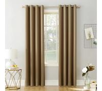 Sun Zero Soho - Juego de 2 Cortinas Opacas con Ojales, Ahorro de energía, reducción de Ruido, 137 x 244 cm, Color Beige Topo