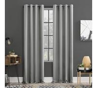 Sun Zero Soho - Juego de 2 Cortinas Opacas con Ojales para eficiencia energética, 137 x 274 cm, Color Plateado