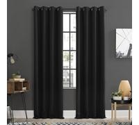 Sun Zero Soho - Juego de 2 Paneles de Cortinas Opacas con Ojales para eficiencia energética, 137 x 160 cm, Color Negro