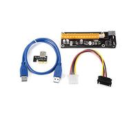 Sun3Drucker 50cm USB 3.0 PCI-E Express 1X To 16X Extender Riser Card Mining Machine Adapter w/SATA 4Pin Power Cable