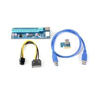 Sun3Drucker PCI-E USB 3.0 1X to 16X Mining Machine Enhanced Extender Riser Card Adapter w/SATA 6Pin Power Cable 60cm USB Cable