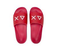 SUN68 Chanclas para hombre, color rojo, con logotipo blanco, sandalias de verano, rojo, 46 EU