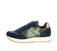 SUN68 Jaki Bicolor, T-Shirt Hombre, Blau Grün Braun, 42 EU