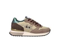 SUN68 Z45217 Stargilrl Glitter Logo Beige Oscuro Zapatos Deportivos para Mujer Nubuck y Tela Glitter, Beige oscuro., 40 EU