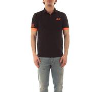 SUN68 Polo negro Logo Fluo S/S A35122 Hombre, Negro , XXL