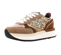 SUN68 Sneaker Running Big Ally Glitter in Pelle/Ecopelle Oro/Marrone Donna D25SU14 Z44217 37