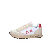 SUN68 Z35105 Zapatillas Con Cordones Tela/Ante Hombre, Blanco Crema Rojo, 45 EU