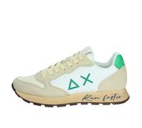 SUN68 Z35105 Zapatillas Con Cordones Tela/Ante Hombre, Blanco Crema Verde Césped, 43 EU