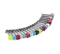 SunaOmni Anillos de lengua Barras de labios de dados acrílicos Anillos de botón de ombligo Ornamento de perforación de cuerpo 20 piezas de color mixto ..