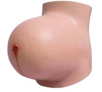 SunaOmni Barriga de embarazo falsa de 6 a 8 meses, vientre de embarazo artificial de silicona realista, suave al tacto, body para embarazadas, para actuaciones de actores, maternidad, color bronce