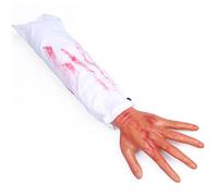 SunaOmni Brazo falso cortado para Halloween, realista, aterrador, accesorio de brazo cortado para casa embrujada, truco de fiesta, lado aleatorio, mano falsa de Halloween, accesorios de decoración