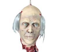 SunaOmni Cabeza Cortada Colgante de Halloween, Cabeza Falsa de tamaño Real con Sangre, de látex, para Fiestas de Halloween, Interiores, Bares y Casas embrujadas.