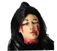 SunaOmni Cabeza Falsa Realista y aterradora de Halloween con Cabello Largo, de látex, para Colgar, con Cabeza Cortada, para Fiestas, Casas embrujadas, películas de Broma, etc.