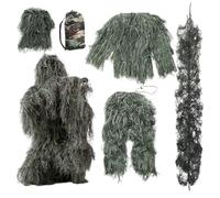 SunaOmni Ghillie - Traje de 5 piezas/juego de disfraz ligero de gorila, traje cómodo y dorado, ropa de caza de camuflaje 3D, ropa de caza de camuflaje, Ghillie clásico para niños, adultos y jóvenes
