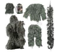 SunaOmni Ghillie - Traje de 5 piezas por juego de disfraz ligero de gorila, traje cómodo y dorado, ropa de caza de camuflaje 3D, ropa de caza de camuflaje, clásico Ghillie para niños, adultos y