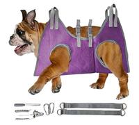 SunaOmni Hamaca para el Cuidado de Perros con Correas centrales Resistentes, práctica Hamaca para Cortar uñas con cortaúñas y Lima de uñas para Mayor Seguridad, Color Morado.