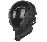 SunaOmni Máscara con riel guía, máscara futurista de policarbonato decorativo punk con cara cibernética para fiesta de cosplay, Halloween, festival de música, casco, punk, futurista, casco de cosplay