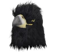 SunaOmni Máscara de águila Negra, 33 x 23 x 38 cm, de látex, con Boca Cerrada, para Halloween, Accesorio novedoso para Disfraz de pájaro, Ideal para Fiestas, Festivales y mascaradas de Halloween.