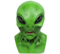 SunaOmni Máscara de extraterrestre con ojos grandes, espeluznante y aterradora, máscara de Halloween de xenomorfo, cabeza completa, realista, de látex, extraterrestre, de terror biológico con orif
