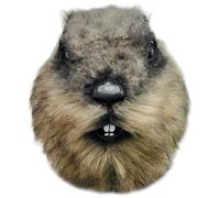 SunaOmni Máscara de marmota de 28 cm con Cabeza Completa, Accesorio para Disfraz de Halloween, Ideal para Fiestas de Disfraces y máscaras de Animales.