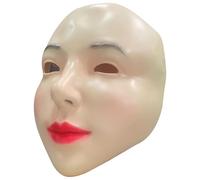 SunaOmni Máscara Femenina de látex con Puente Nasal Alto y Boca roja, máscara Femenina Realista para Halloween, Maquillaje, travestismo, Cosplay, Realista.