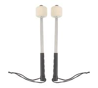 SunaOmni Mazo De Bombo Cabeza De Fieltro Mazos De PercusióN Baquetas De Timbales con Mango De Acero Inoxidable 1 Par De Baquetas De Tambor Negras Batidor De Caja.